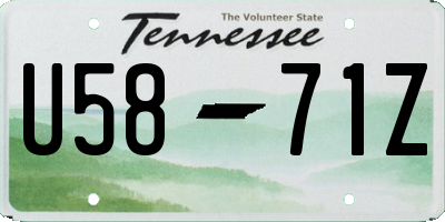 TN license plate U5871Z
