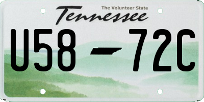 TN license plate U5872C
