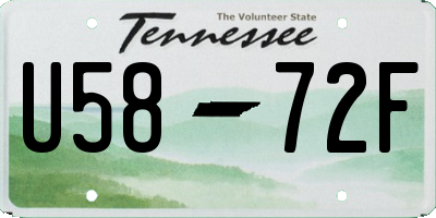 TN license plate U5872F