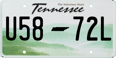 TN license plate U5872L