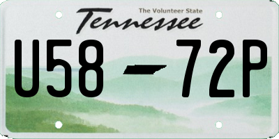 TN license plate U5872P