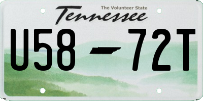 TN license plate U5872T
