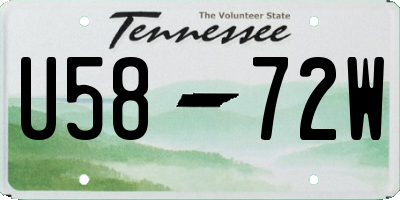 TN license plate U5872W