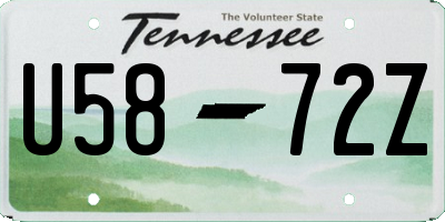 TN license plate U5872Z