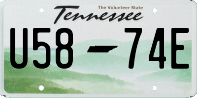 TN license plate U5874E