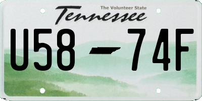 TN license plate U5874F