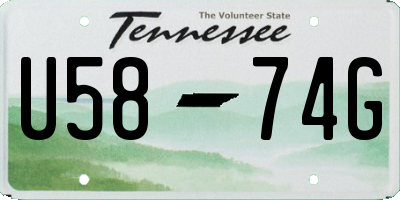 TN license plate U5874G