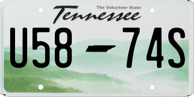 TN license plate U5874S