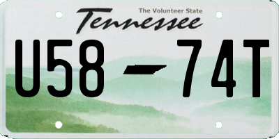 TN license plate U5874T