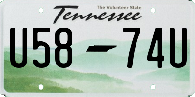 TN license plate U5874U
