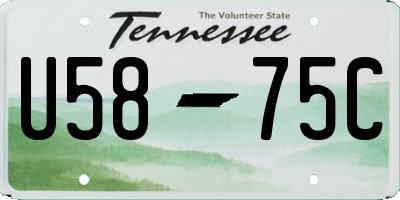 TN license plate U5875C