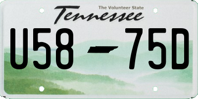 TN license plate U5875D
