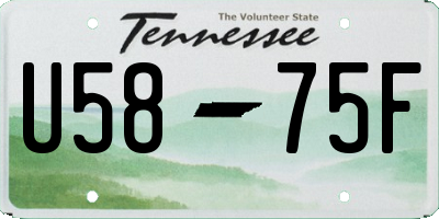 TN license plate U5875F
