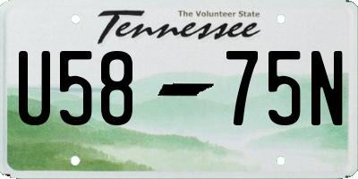 TN license plate U5875N