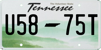 TN license plate U5875T
