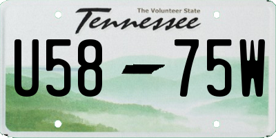 TN license plate U5875W