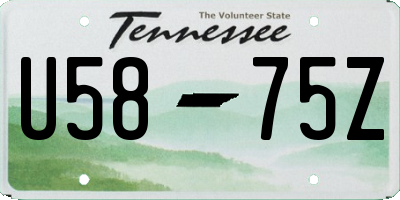 TN license plate U5875Z