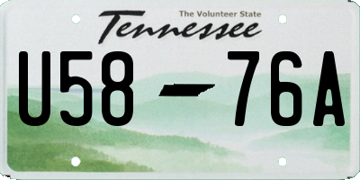 TN license plate U5876A