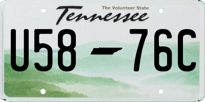 TN license plate U5876C