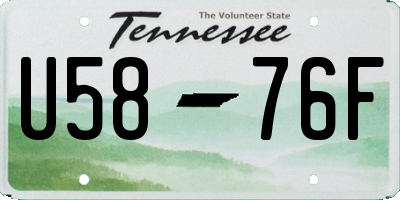 TN license plate U5876F