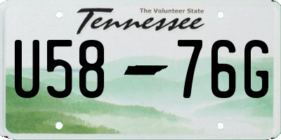 TN license plate U5876G