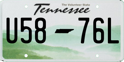 TN license plate U5876L