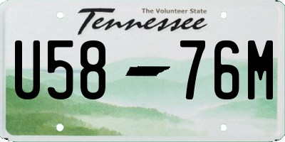 TN license plate U5876M