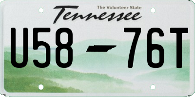 TN license plate U5876T