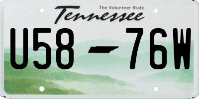 TN license plate U5876W