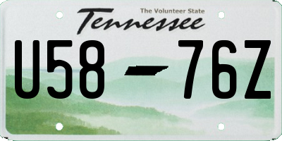 TN license plate U5876Z