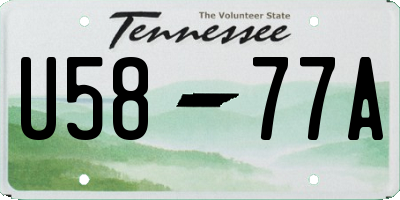 TN license plate U5877A