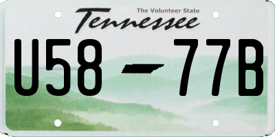 TN license plate U5877B
