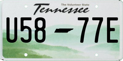 TN license plate U5877E