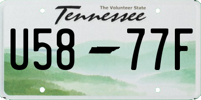 TN license plate U5877F