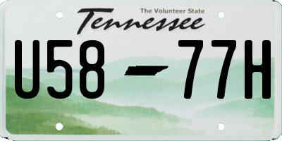 TN license plate U5877H
