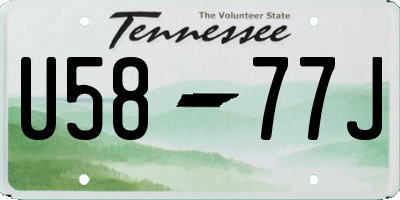 TN license plate U5877J