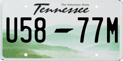 TN license plate U5877M