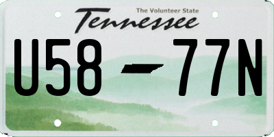 TN license plate U5877N