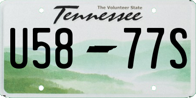 TN license plate U5877S