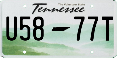 TN license plate U5877T