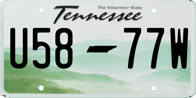 TN license plate U5877W