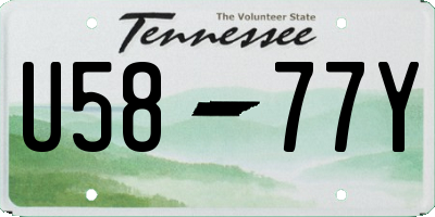 TN license plate U5877Y