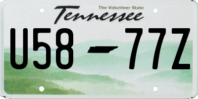 TN license plate U5877Z