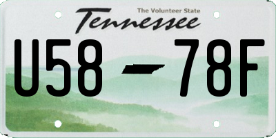 TN license plate U5878F