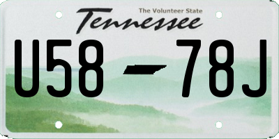 TN license plate U5878J