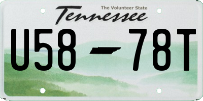 TN license plate U5878T