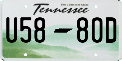 TN license plate U5880D