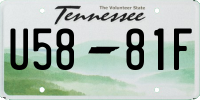 TN license plate U5881F