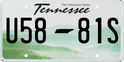 TN license plate U5881S