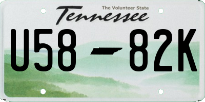 TN license plate U5882K